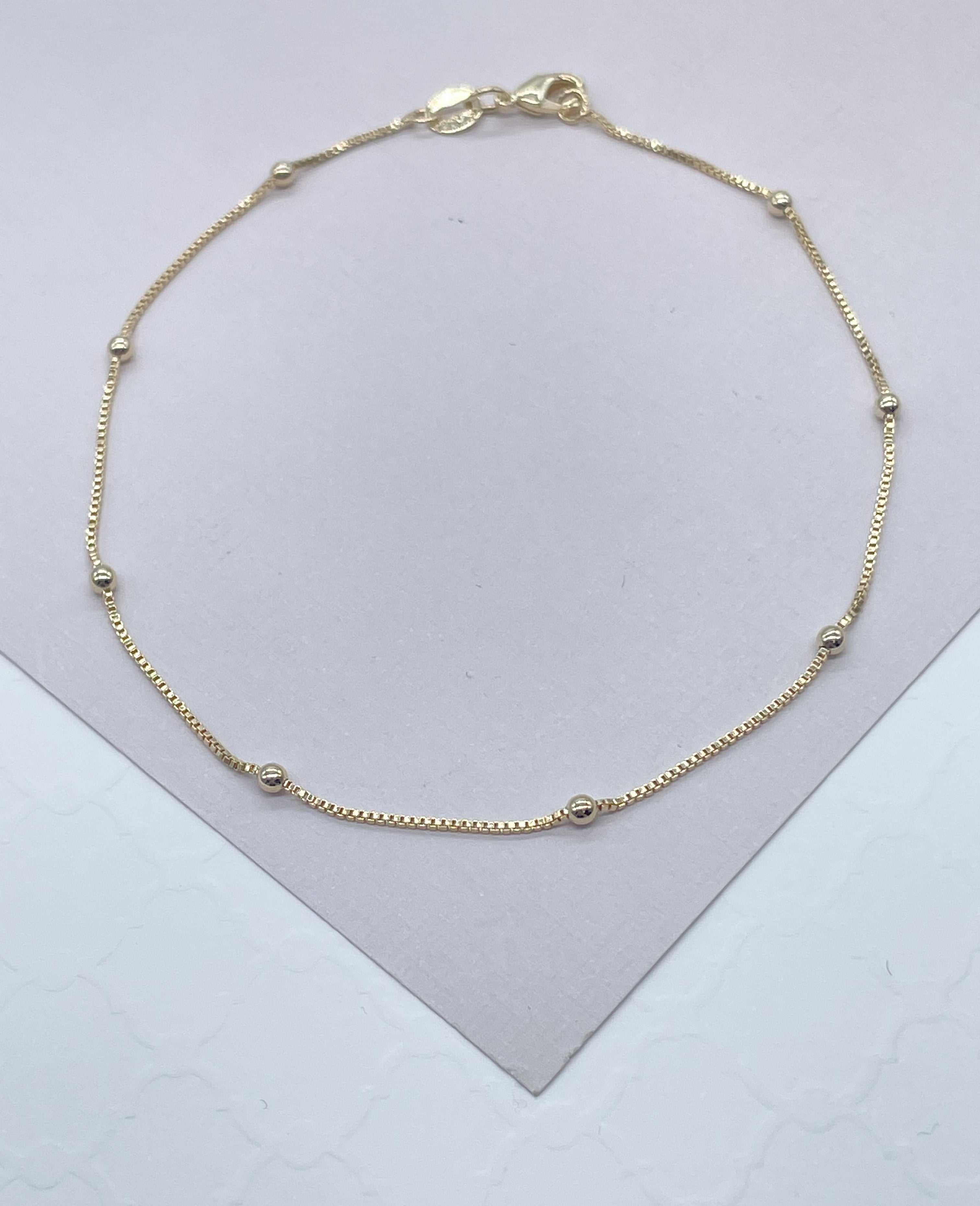 Box chain store anklet