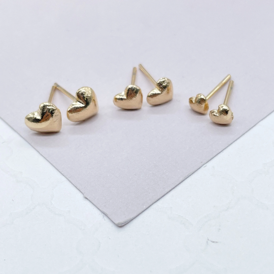 18k Gold Plated Heart Stud Earrings – Ettika