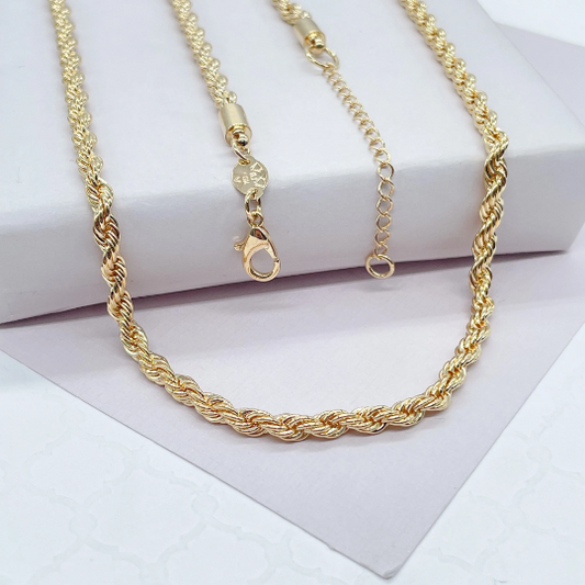 18k Goldfilled 4mm Thick Rope Chain