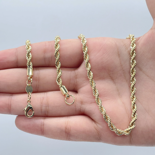 18k Goldfilled 4mm Thick Rope Chain