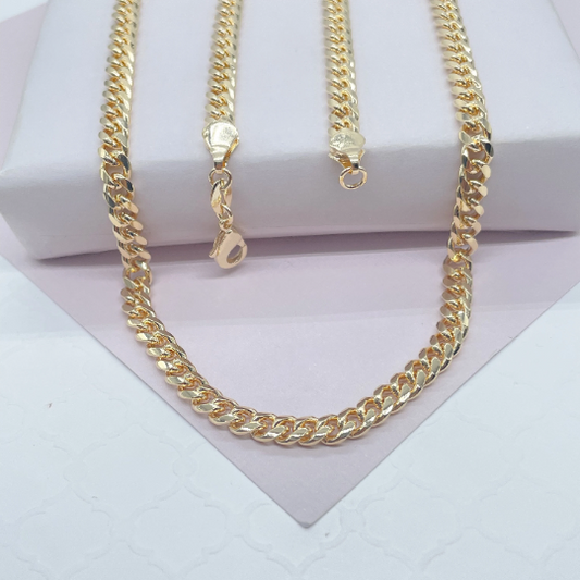 18k Gold Layered 5mm Cuban Link Chain, Wholesale Jewelry Making Supplies