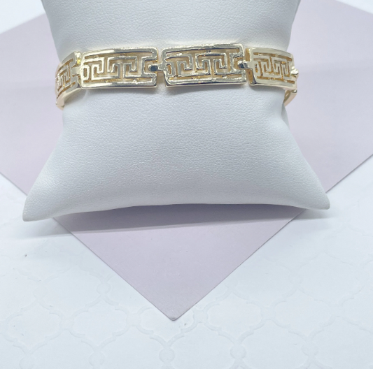 18k Gold Layered Patterned Bracelet