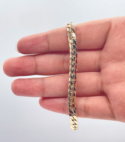 18k Gold Layered 6mm Flat Snake Like Bracelet Dainty For Jewelry Wholesale And