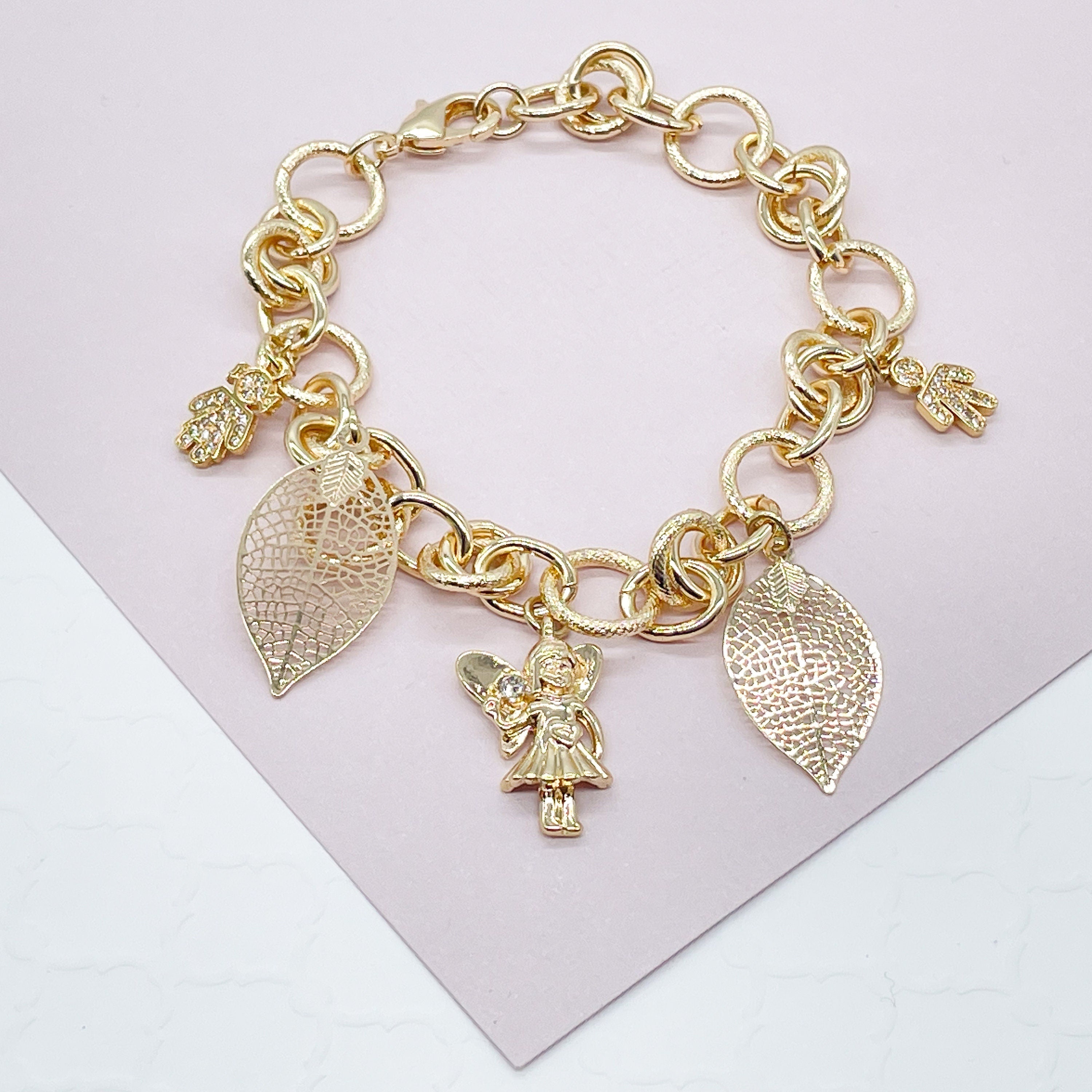 Trendy Gold Plated Bracelet Hanging Tree Design BRAC599 | Gold plated  bracelets, Real gold jewelry, Bracelet designs