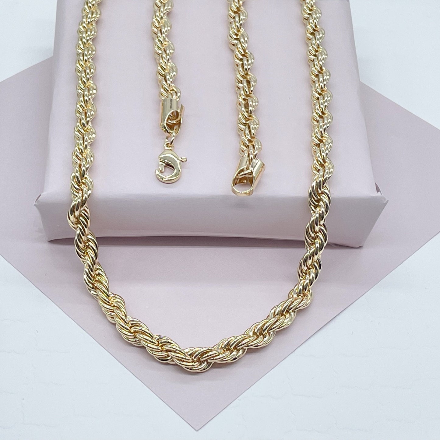 18k Gold Filled Thick Rope Chain 7mm Width Available in 18", 20" and 24"   Gold Necklace