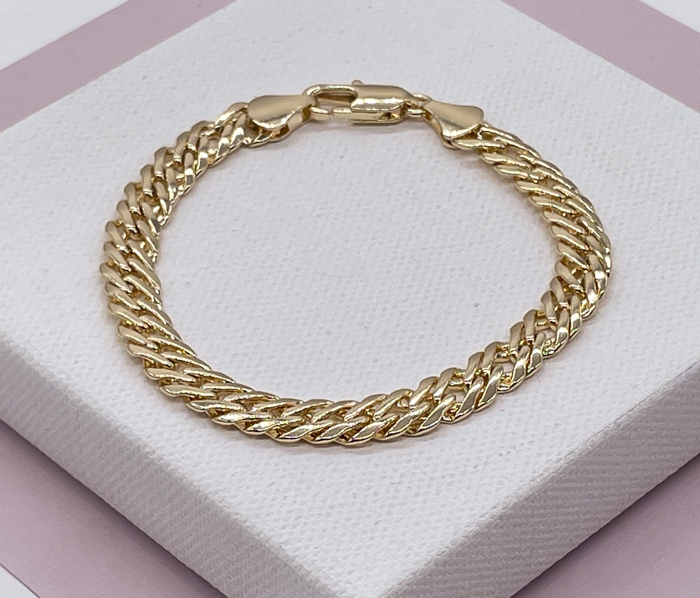 Steeltime 18K Gold Over Stainless Steel 8 1/2 Inch Solid Cuban Link Bracelet  - JCPenney