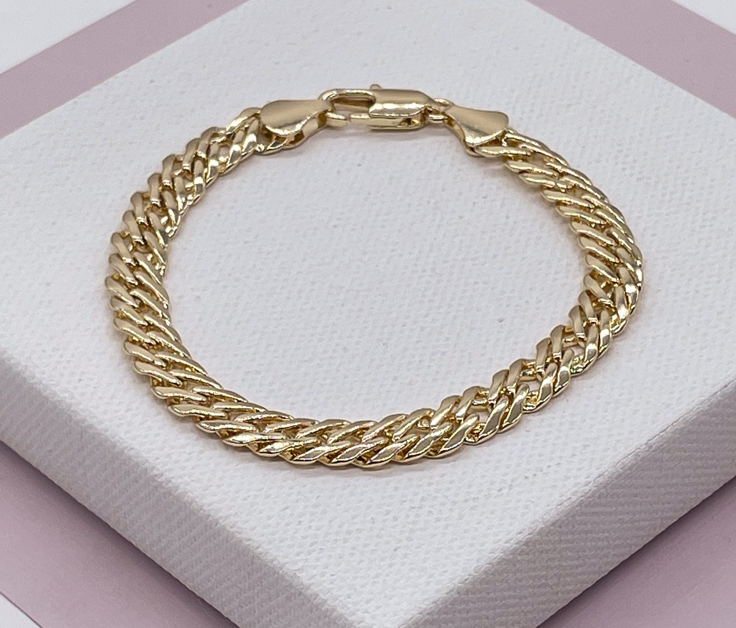 DOUBLE CUBAN LINK buy BRACELET 18K GOLD