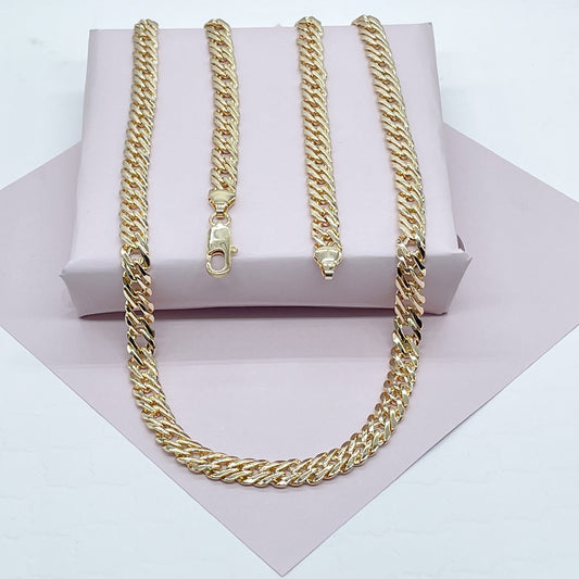 18k Gold Layered Double Cuban Link Chain 8 mm