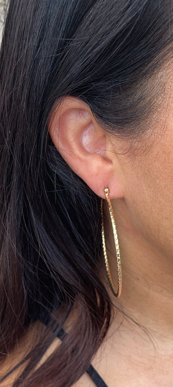 925 Silver Jewelry | 60mm Silver Hoop Earrings - 4489