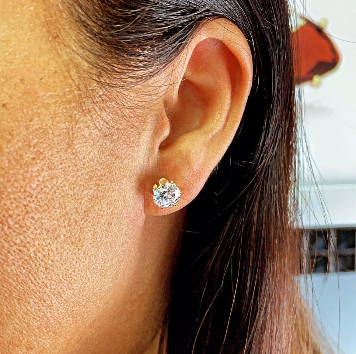 8mm cubic zirconia deals stud earrings