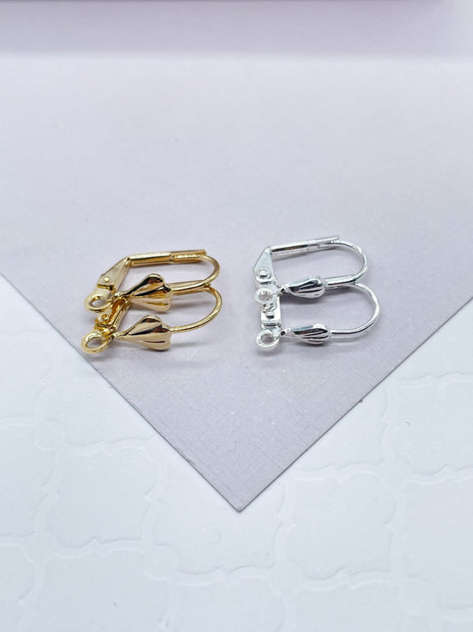 18k Gold Layered Lever Back Hook Clasps Wholesale Findings Jewelry Making For