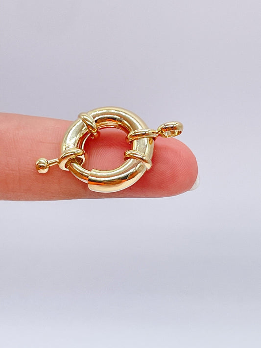 18k Gold Layered Large Spring Ring Clasp For Creative Design Styling Wholesale