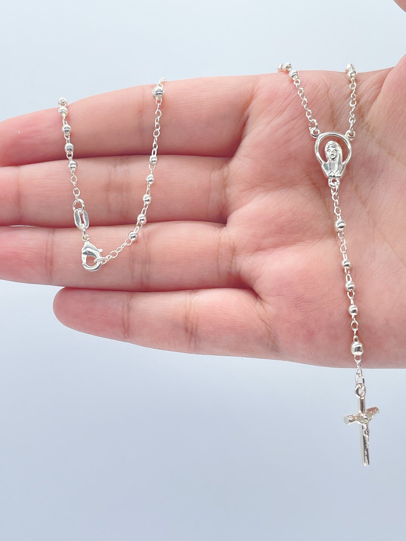 Dainty rosary outlet necklace