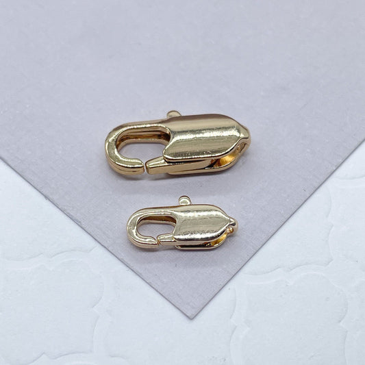 Package of 3 - 18k Gold Layered Lobster Claw Clasps For Chain, Necklace,