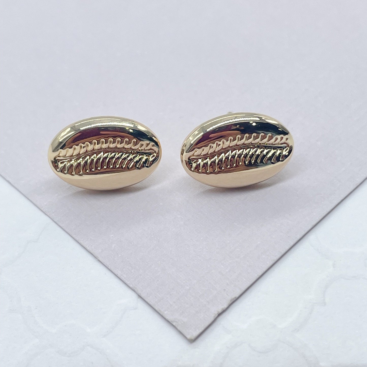 Products 18k Gold Filled Plain Conch Stud Earring