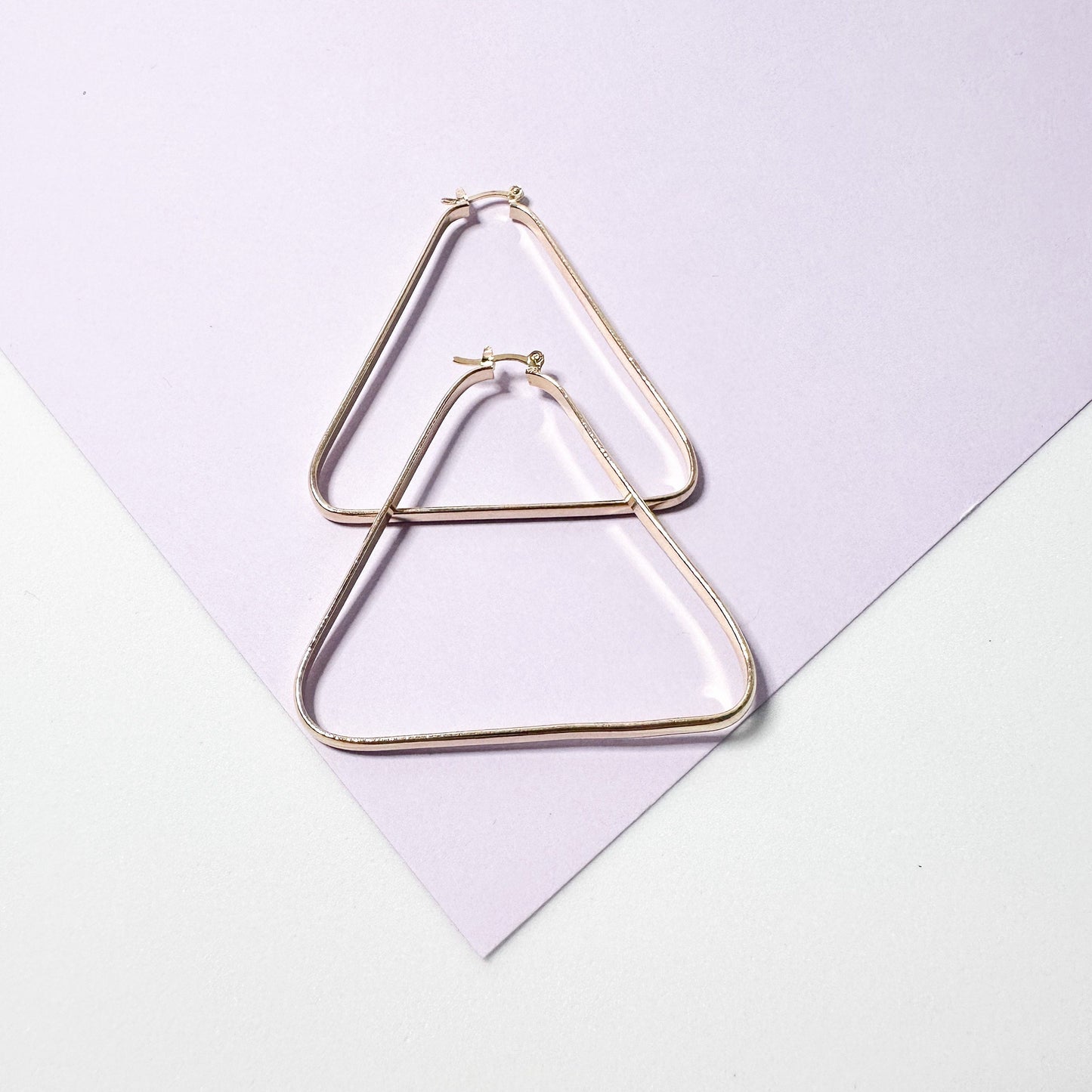 18k Gold Filled Smooth Triangle Hoop Earrings