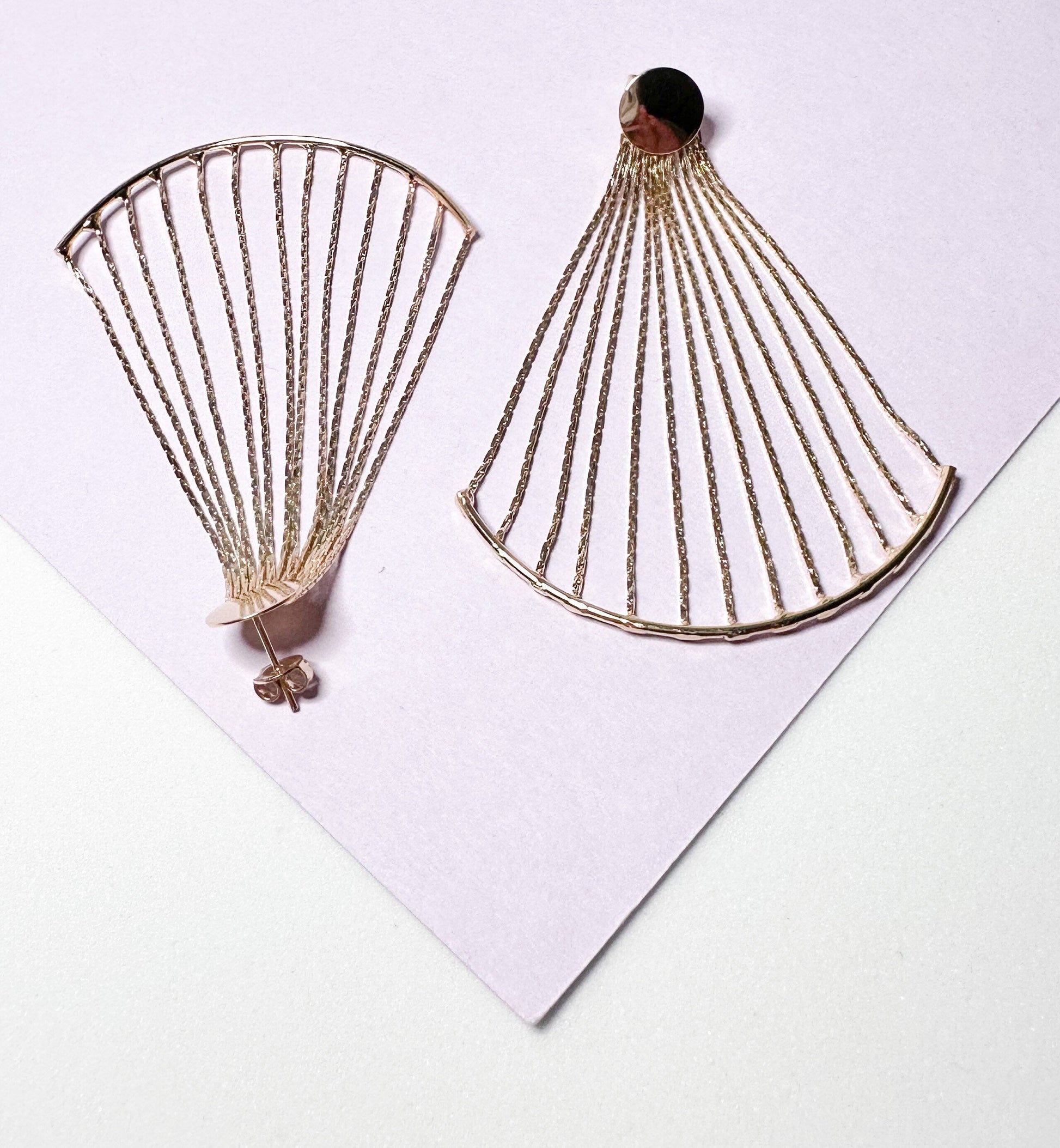 18k Gold Filled Delicate, Fish Fin Like Earrings