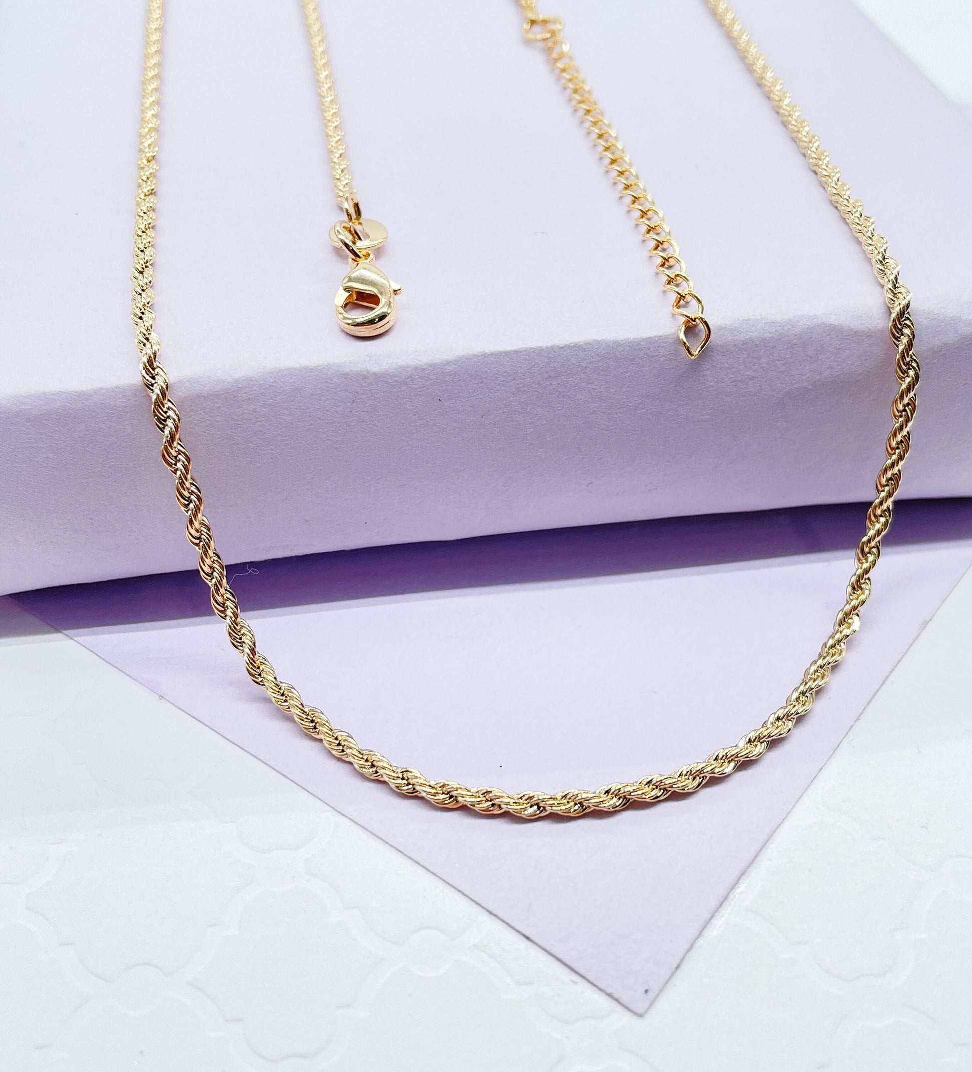 18k Gold Filled 1.5mm Dainty Rope Chain