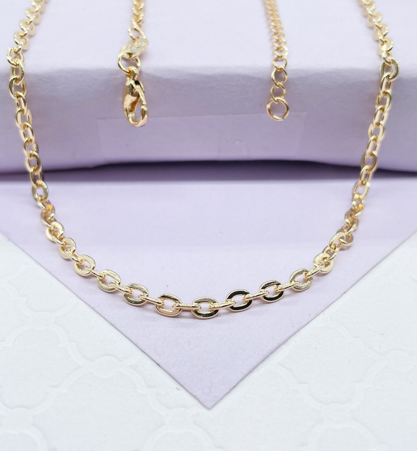 18k Gold Filled Classic Chunky Think Curb Link Chain