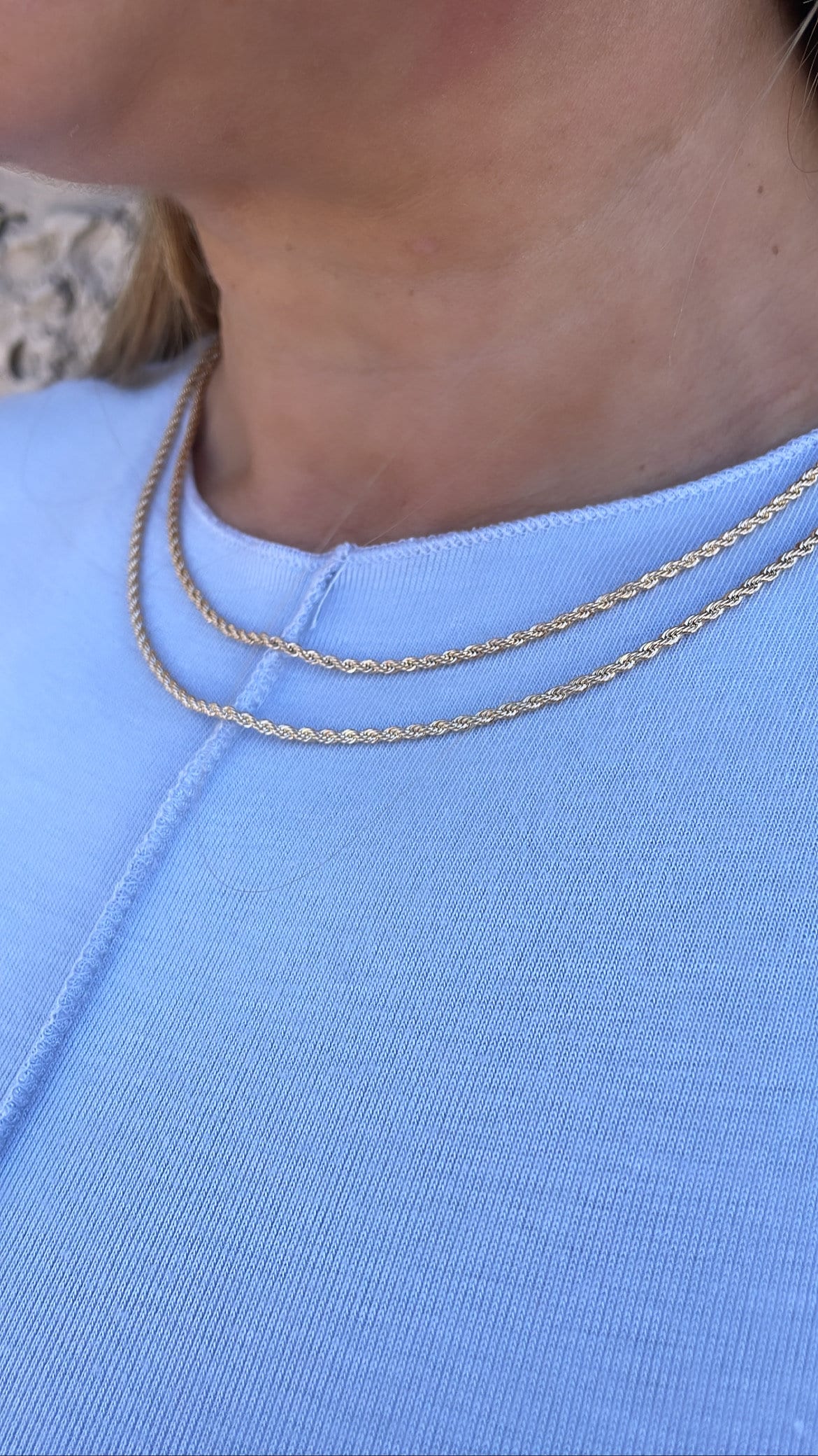 18k Gold Filled 1.5mm Dainty Rope Chain