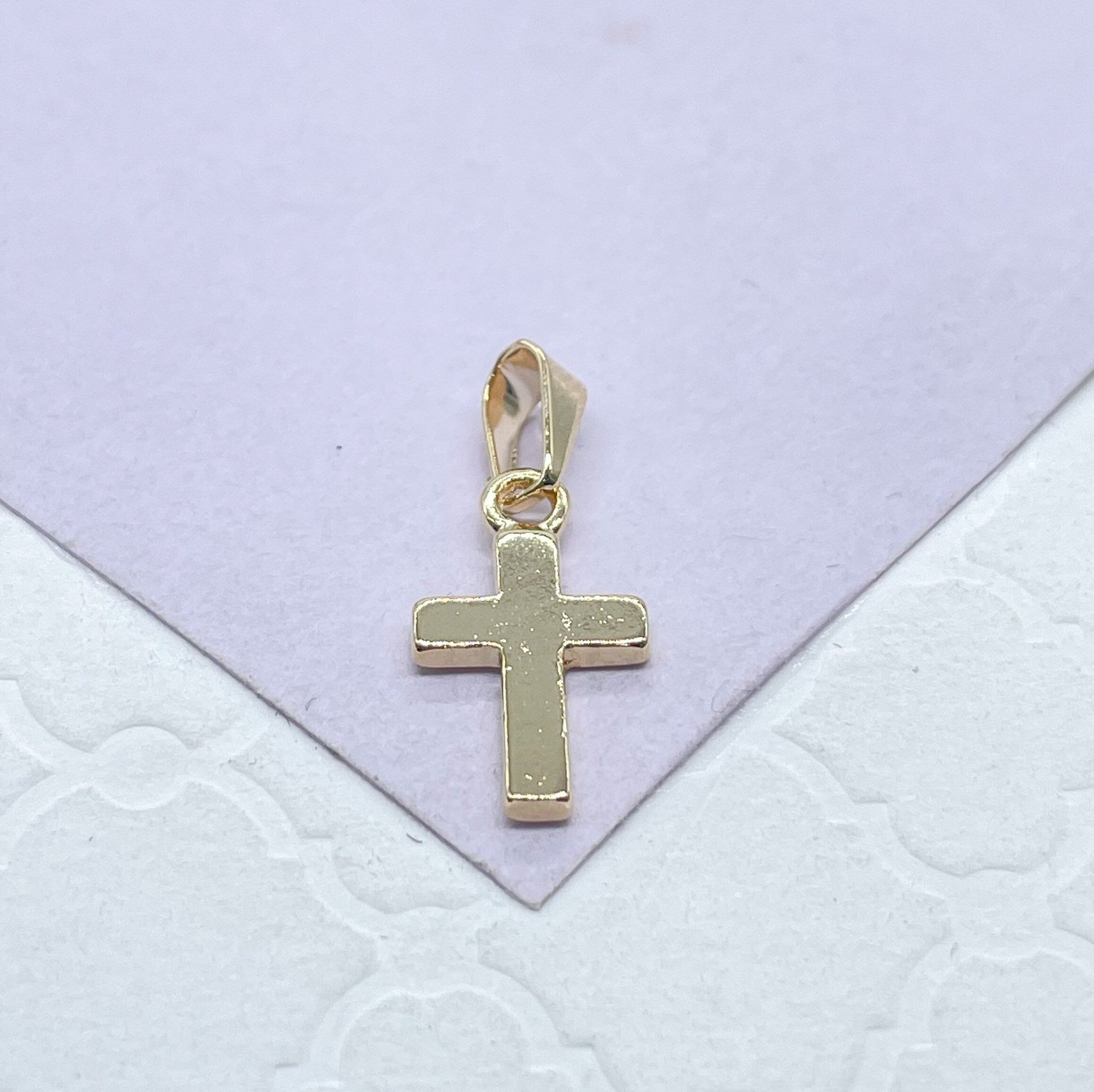 18k Gold Filled Smooth Plain Cross Pendant, Cross Jewelry