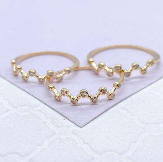 18k Gold Filled Dainty Sharp Zig-zag Ring