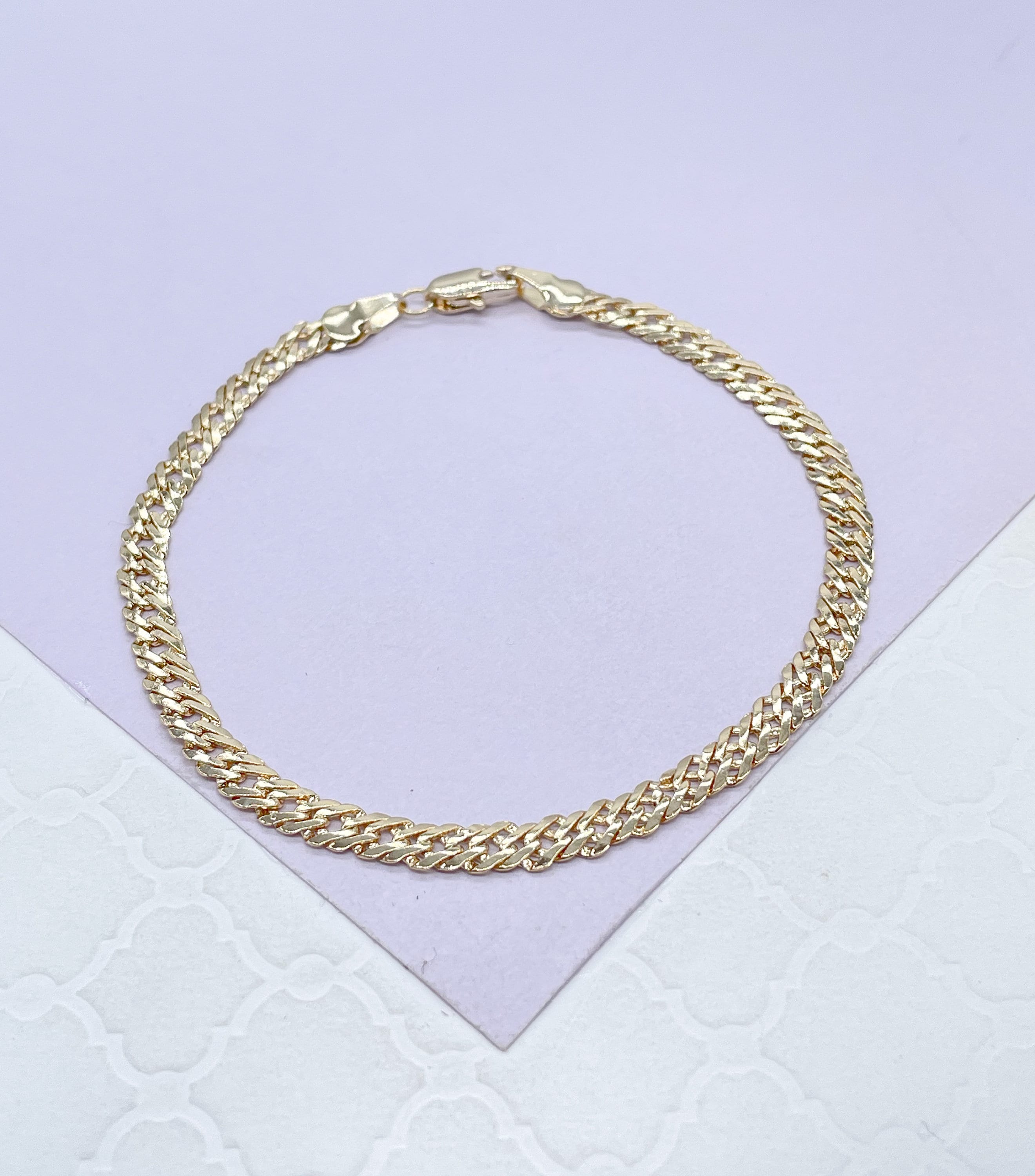 Authentic DOUBLE CUBAN LINK BRACELET 18K GOLD